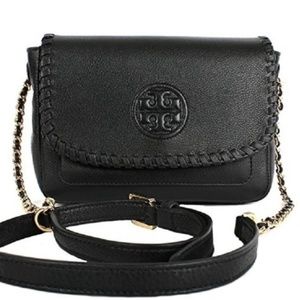 Tory Burch Marion Black Leather Cross Body Bag